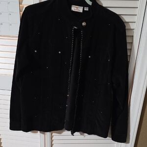 Quacker Factory Black Beaded Jacket